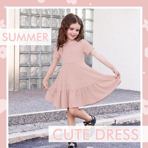 Toddler Baby Girls Summer Dresses Tiered Kids Swing Sundress Casual Birthday Beach Little Girl Boho Dress in Saudi Arabia