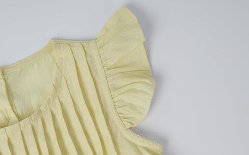 Baby Girls Flutter Sleeve Button Back Dress for Girl Summer Beach Sundress in Saudi Arabia