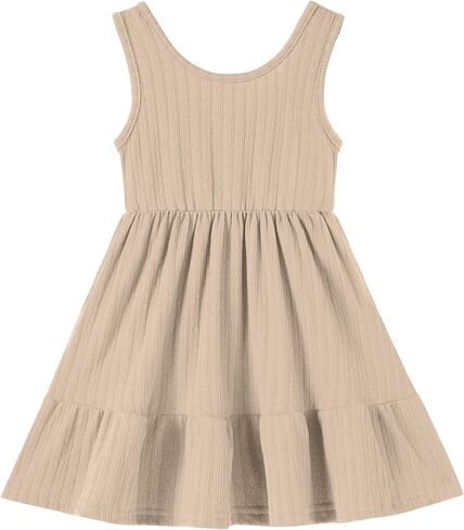 U·nikaka Baby Girls Dresses Sleeveless Ribbed Toddler Princess Dresses Casual Little Girls Everyday Summer Sundress 2-6Y in Kuwait