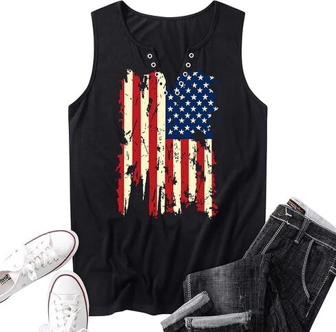 American Flag Wing Criss-Cross Open Back Tank Women Patriotic Shirt Flag Print Sleeveless T-Shirt 4th of July Tank Top in Kuwait