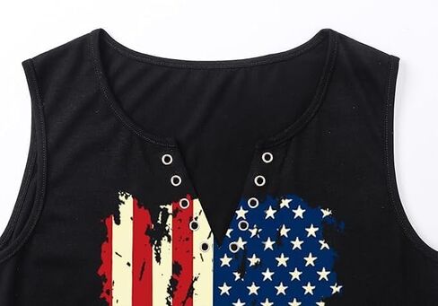 American Flag Wing Criss-Cross Open Back Tank Women Patriotic Shirt Flag Print Sleeveless T-Shirt 4th of July Tank Top in Kuwait