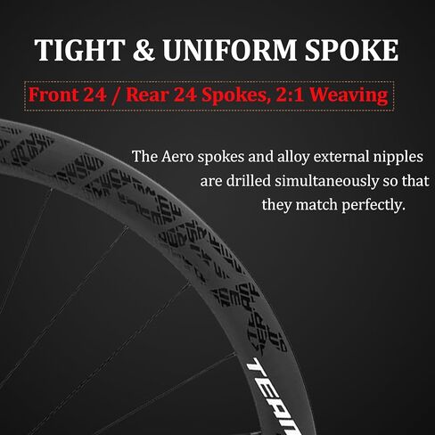 SUPERTEAM Road Bike Disc Brake Wheels 700c Tubeless 50mm Carbon Wheelset Tubeless Ready U Shape in Saudi Arabia