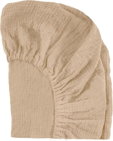 Mini Crib Sheets: Soft and Cuddly Muslin Mini Crib Sheets Fitted for Baby Boy and Girl - Extra Soft Mini Crib Sheet 24"x38" (Pale Taupe, 1-Pack) in Saudi Arabia