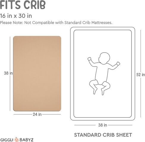 Mini Crib Sheets: Soft and Cuddly Muslin Mini Crib Sheets Fitted for Baby Boy and Girl - Extra Soft Mini Crib Sheet 24"x38" (Pale Taupe, 1-Pack) in Saudi Arabia