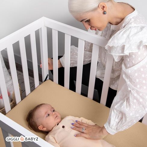 Mini Crib Sheets: Soft and Cuddly Muslin Mini Crib Sheets Fitted for Baby Boy and Girl - Extra Soft Mini Crib Sheet 24"x38" (Pale Taupe, 1-Pack) in Saudi Arabia