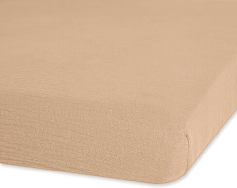Mini Crib Sheets: Soft and Cuddly Muslin Mini Crib Sheets Fitted for Baby Boy and Girl - Extra Soft Mini Crib Sheet 24"x38" (Pale Taupe, 1-Pack) in Saudi Arabia