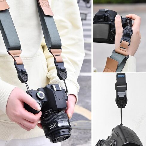 Camera Strap Quick Release Buckle Set of 2 – Compatible for Peak Design Buckle (Black-1) in Saudi Arabia