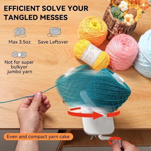 Yarn Winder, Yarn Ball Winder, Easy-to-Install Yarn Cake Winder Efficiently Make Neat 3.5 oz Yarn Cake, Sturdy ABS Yarn Winder for Crocheting with Lower Noise,The Helper for Knitting Enthusiast in Kuwait
