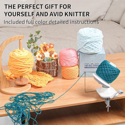 Yarn Winder, Yarn Ball Winder, Easy-to-Install Yarn Cake Winder Efficiently Make Neat 3.5 oz Yarn Cake, Sturdy ABS Yarn Winder for Crocheting with Lower Noise,The Helper for Knitting Enthusiast in Kuwait