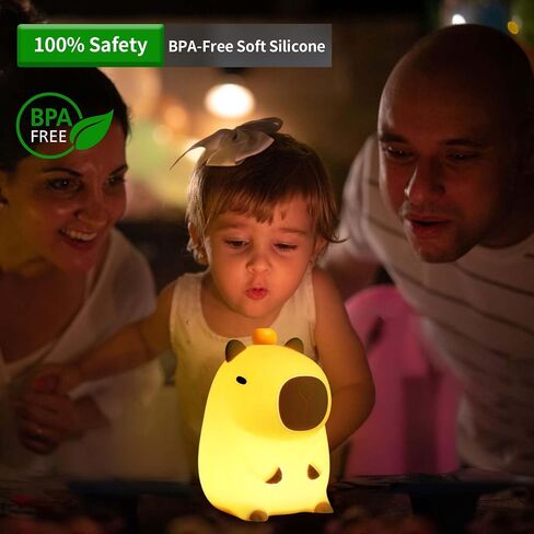 Capybara Night Light,Cute Silicone Squishy LED Animal Lamp,Dimmable Nursery Nightlight,Rechargeable Bedside Table Lamp with Touch Control,Xmas Birthday Gifts for Toddler,Breastfeeding in Saudi Arabia