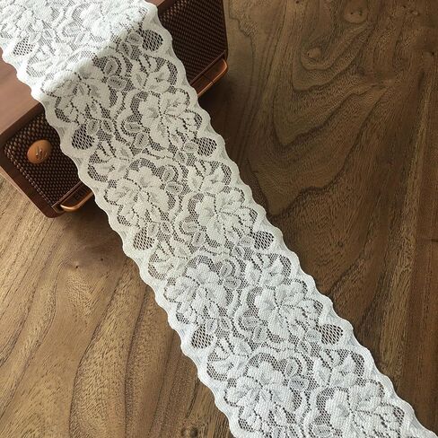 3 inch lace Trim, 5 Yards Long Black lace Ribbon with Good Elasticity of 1:2, Floral lace Design for Bridal Party, Halloween Party, hairbow Knot, DIY Jeans Sewing, and Home Decor in Kuwait