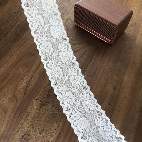 3 inch lace Trim, 5 Yards Long Black lace Ribbon with Good Elasticity of 1:2, Floral lace Design for Bridal Party, Halloween Party, hairbow Knot, DIY Jeans Sewing, and Home Decor in Kuwait