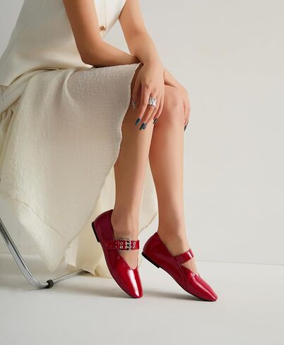Mary Janes Flats for Women Round Toe Stylish Women's Ballet Flats Shoes for Casual Party Ball Wedding in Saudi Arabia