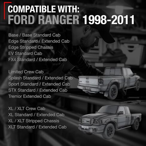 استبدال مقبض الباب الخلفي الخارجي T1A لسيارة Ford Ranger 1998-2011، لمسة نهائية خلفية سوداء ناعمة من OEM، ترقية معدنية، T1A XL5Z-9943400-Metal 1L5Z9943400AAA in Kuwait