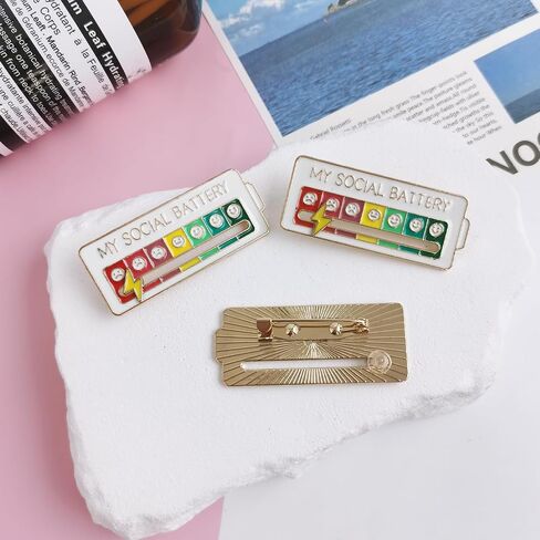 3PCS Social Battery Pins, My Social Battery Pins, 7 Moods to Choose from Can Include All Your Moods（Style2) in Saudi Arabia