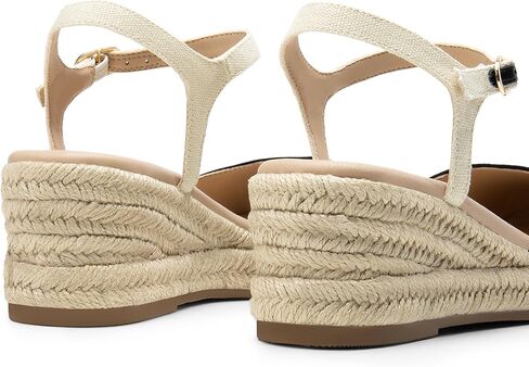 DREAM PAIRS Women's Wedge Sandals, Closed Toe Espadrilles Platform Wedge Heels with Adjustable Ankle Straps and Comfortable Cushion Insoles in Kuwait