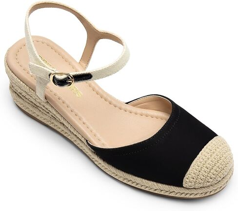 DREAM PAIRS Women's Wedge Sandals, Closed Toe Espadrilles Platform Wedge Heels with Adjustable Ankle Straps and Comfortable Cushion Insoles in Kuwait