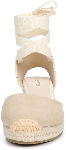 Women’s Platform Wedges Espadrilles, 3" Wedge, Soft Ankle-Tie Strap, Closed Toe, Classic Summer Sandals in Kuwait
