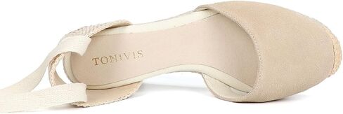 Women’s Platform Wedges Espadrilles, 3" Wedge, Soft Ankle-Tie Strap, Closed Toe, Classic Summer Sandals in Kuwait
