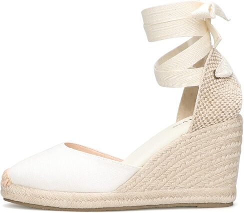 Women's Espadrille Wedge Sandals Closed Toe Lace-Up Shoes in Saudi Arabia