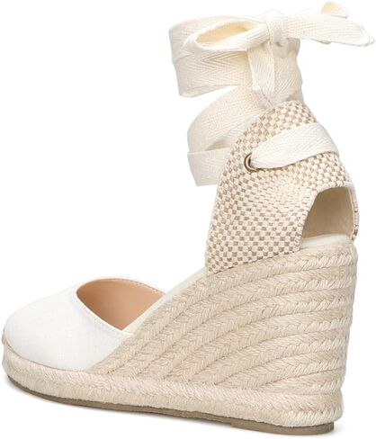 Women's Espadrille Wedge Sandals Closed Toe Lace-Up Shoes in Saudi Arabia
