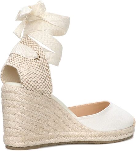 Women's Espadrille Wedge Sandals Closed Toe Lace-Up Shoes in Saudi Arabia
