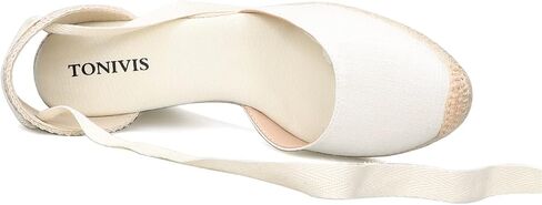 Women's Espadrille Wedge Sandals Closed Toe Lace-Up Shoes in Saudi Arabia