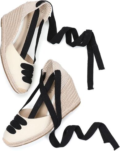 منصة النساء الأوتاد الإسبادرييلز ، 3 بوصات ، حزام ناعم في الكاحل ، أخمص القدمين المغلق ، صندل صيفي كلاسيكي in Kuwait