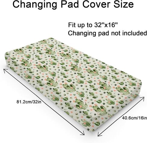 Desert Cactus Floral Diaper Baby Changing Pad Covers for Boy Girl 32''x16'' Watercolor Cactus Southwest Plants Fitted Change Table Mats Vintage Cactus Flowers Soft Breathable Cradle & Bassinet Sheets in Saudi Arabia