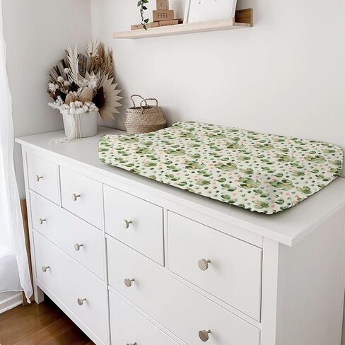 Desert Cactus Floral Diaper Baby Changing Pad Covers for Boy Girl 32''x16'' Watercolor Cactus Southwest Plants Fitted Change Table Mats Vintage Cactus Flowers Soft Breathable Cradle & Bassinet Sheets in Saudi Arabia