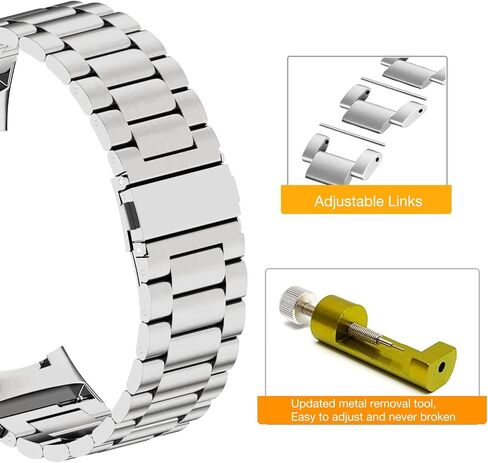 سوار Abanen من الفولاذ المقاوم للصدأ لجهاز Fitbit Charge 6 / Charge 5 المتطور، حزام معصم معدني قابل للتعديل بطول متوافق مع Fitbit Charge 5 للرجال والنساء in Kuwait