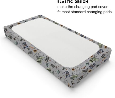Fishing Changing Pad Covers for Boys Fishing Lovers Gift Baby Diaper Changing Table Sheets Ultra Soft Breathable Stretchy Changing Table Covers Fishing Nursery Bedding Change Table Mat 32''x16'' in Saudi Arabia