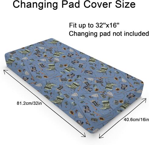 Fishing Changing Pad Covers for Boys Fishing Lovers Gift Baby Diaper Changing Table Sheets Ultra Soft Breathable Stretchy Changing Table Covers Fishing Nursery Bedding Change Table Mat 32''x16'' in Saudi Arabia