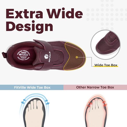 FitVille Diabetic Shoes for Women Wide Width, Fully Adjustable Straps Wide Width Shoes for Women for Edema and Swollen Feet in Saudi Arabia