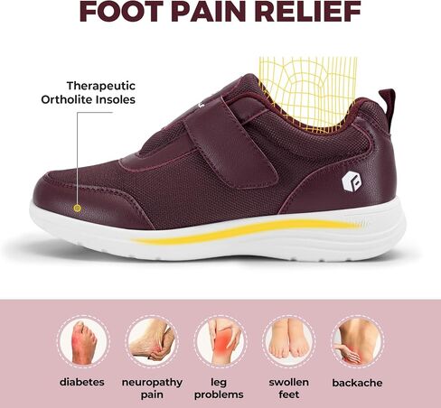 FitVille Diabetic Shoes for Women Wide Width, Fully Adjustable Straps Wide Width Shoes for Women for Edema and Swollen Feet in Saudi Arabia