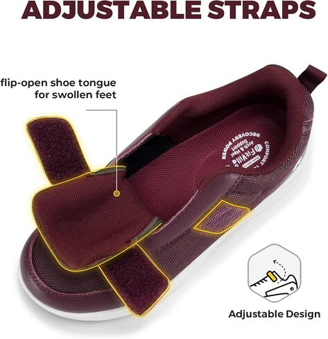FitVille Diabetic Shoes for Women Wide Width, Fully Adjustable Straps Wide Width Shoes for Women for Edema and Swollen Feet in Saudi Arabia