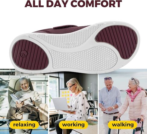 FitVille Diabetic Shoes for Women Wide Width, Fully Adjustable Straps Wide Width Shoes for Women for Edema and Swollen Feet in Saudi Arabia