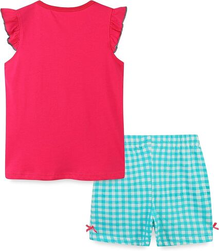 Akyzic Toddler Girl Causal Outfits Summer Short Sets Cartoon Cotton Top and Shorts Clothing Set in Kuwait
