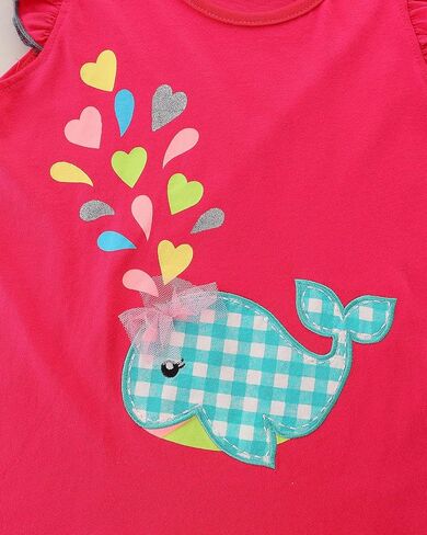 Akyzic Toddler Girl Causal Outfits Summer Short Sets Cartoon Cotton Top and Shorts Clothing Set in Kuwait