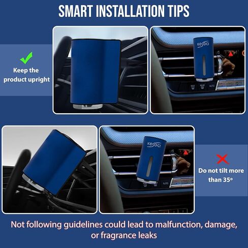 Smart Car Air Freshener: Revolutionary Smart Car Diffuser Vent Clip with 3 Exclusive 10 ml Fragrances (White Tea, Shangri_La and Jasmine) in Saudi Arabia