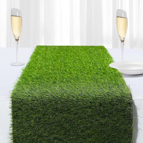 Artificial Grass Table Runners-13 x 48 Inches Faux Grass Table Runner for Golf Themed Party,Synthetic Turf Table Runner for Wedding Party, Birthday, Banquet, Baby Shower, Home Decor in Saudi Arabia