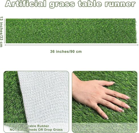 Artificial Grass Table Runners-13 x 48 Inches Faux Grass Table Runner for Golf Themed Party,Synthetic Turf Table Runner for Wedding Party, Birthday, Banquet, Baby Shower, Home Decor in Saudi Arabia