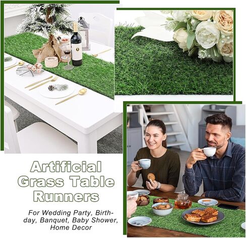 Artificial Grass Table Runners-13 x 48 Inches Faux Grass Table Runner for Golf Themed Party,Synthetic Turf Table Runner for Wedding Party, Birthday, Banquet, Baby Shower, Home Decor in Saudi Arabia