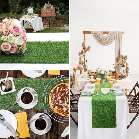 Artificial Grass Table Runners-13 x 48 Inches Faux Grass Table Runner for Golf Themed Party,Synthetic Turf Table Runner for Wedding Party, Birthday, Banquet, Baby Shower, Home Decor in Saudi Arabia
