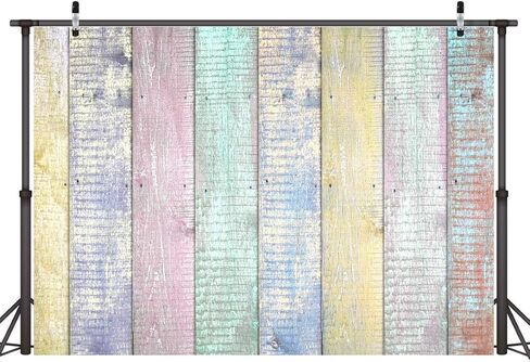 LYWYGG 7x5ft Colorful Rustic Wood Fence Wall Texture Easter Photography Backdrops Paint Child Baby Shower Birthday Party Background CP-146 in Saudi Arabia