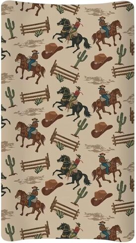 Brown Wild Cow Print Changing Pad Cover Baby Nursery Diaper Changing Pad Sheets Soft Breathable Wipeable Diaper Pad Covers for Changing Table 32"x16" in Kuwait