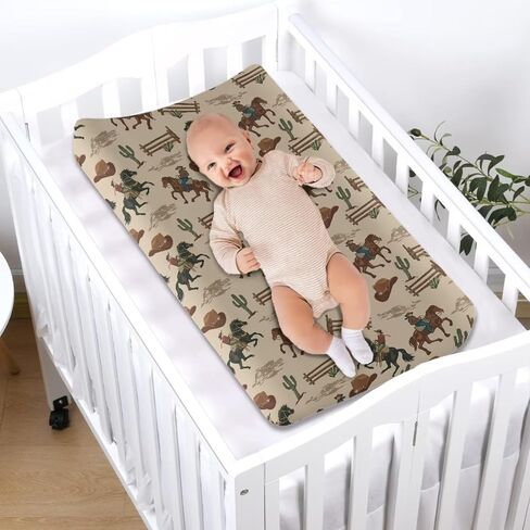 Brown Wild Cow Print Changing Pad Cover Baby Nursery Diaper Changing Pad Sheets Soft Breathable Wipeable Diaper Pad Covers for Changing Table 32"x16" in Kuwait