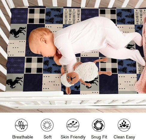 Vintage Deer Hunting Fitted Baby Crib Sheet for Boys 52"x28" Turkey Hunting Crib Mattress Cover Wild Animals Hunter Soft BAB Sheet for Standard Crib and Toddler Mattresses in Saudi Arabia