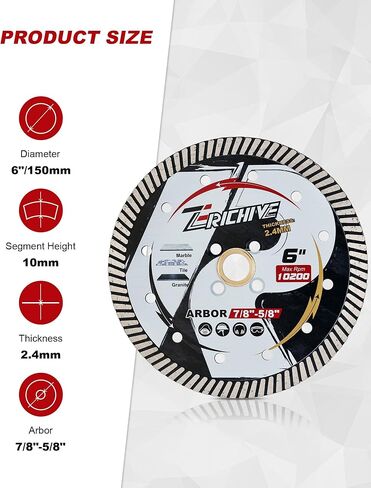 6" Granite Turbo Diamond Blades Dry Cutting for Granite Marble and Other Hard Stone in Saudi Arabia