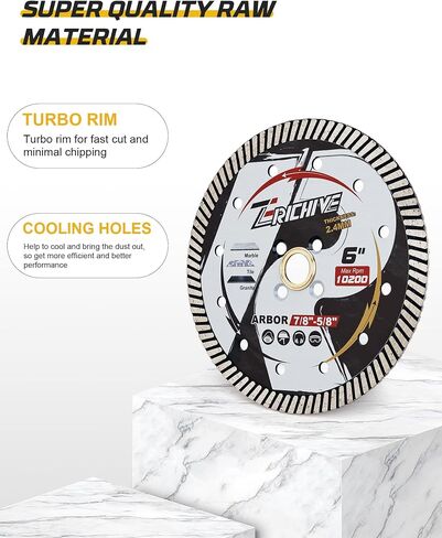 6" Granite Turbo Diamond Blades Dry Cutting for Granite Marble and Other Hard Stone in Saudi Arabia